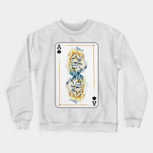 Lion Head Ace of Spades Playing Card Crewneck Sweatshirt